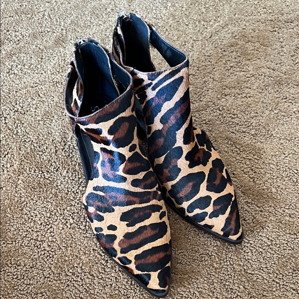 Sole Society Animal Print Ankle Booties